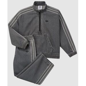 adidas Originals Kids Denim Pants and Jacket Crew Set, Grey Size 5T, Unisex